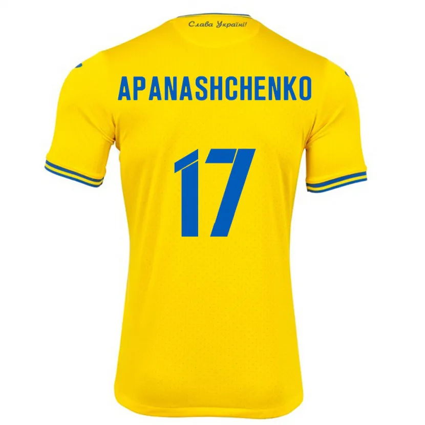 Danxen Dzieci Ukraina Daryna Apanashchenko #17 Żółty Domowa Koszulka 24-26 Koszulki Klubowe