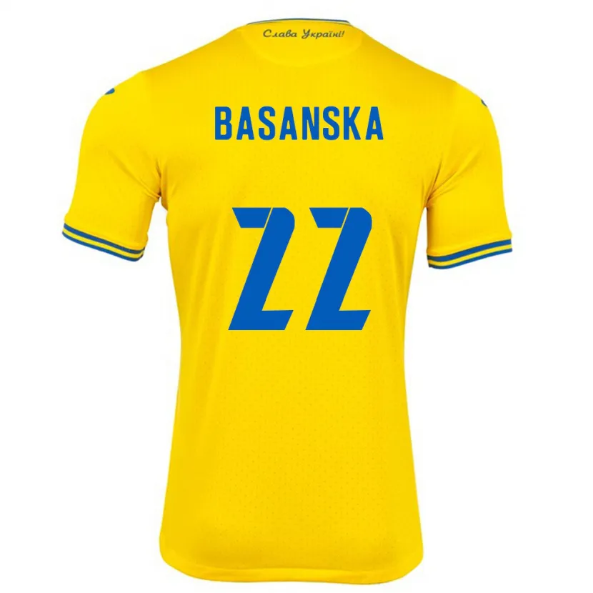 Danxen Dzieci Ukraina Olga Basanska #22 Żółty Domowa Koszulka 24-26 Koszulki Klubowe