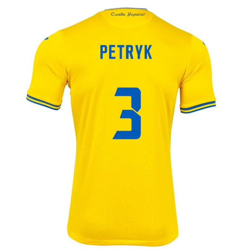 Danxen Dzieci Ukraina Anna Petryk #3 Żółty Domowa Koszulka 24-26 Koszulki Klubowe