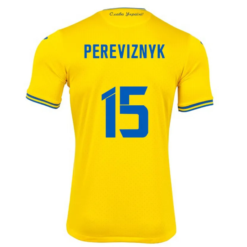 Danxen Dzieci Ukraina Khrystyna Pereviznyk #15 Żółty Domowa Koszulka 24-26 Koszulki Klubowe