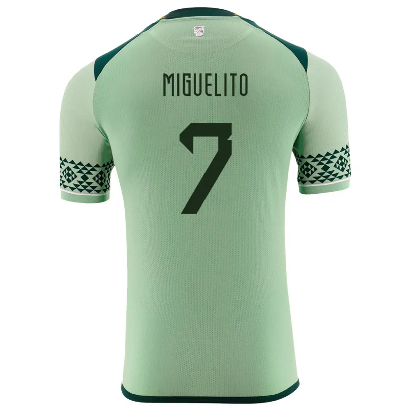 Danxen Dzieci Boliwia Miguelito #7 Jasnozielony Domowa Koszulka 24-26 Koszulki Klubowe
