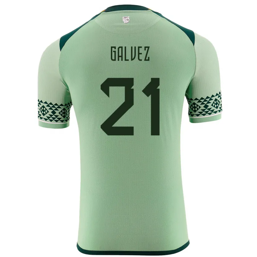 Danxen Dzieci Boliwia Vladimir Galvez #21 Jasnozielony Domowa Koszulka 24-26 Koszulki Klubowe