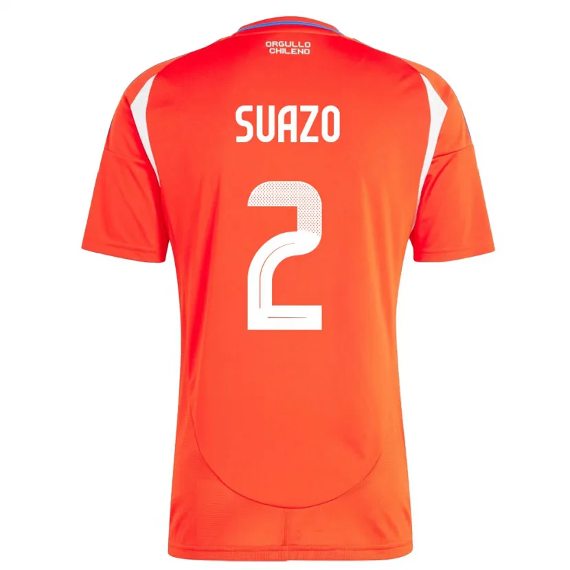 Danxen Dzieci Chile Gabriel Suazo #2 Czerwony Domowa Koszulka 24-26 Koszulki Klubowe