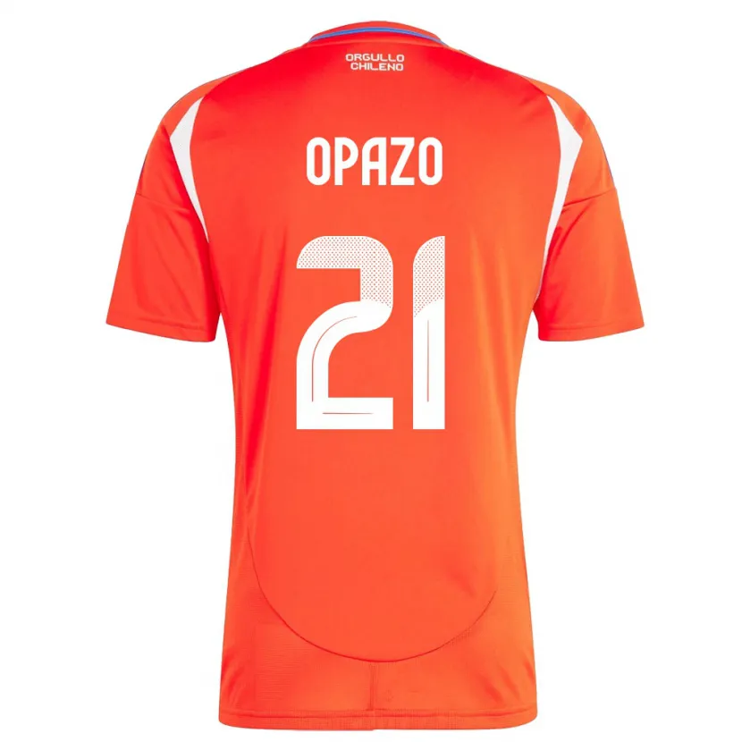 Danxen Dzieci Chile Diego Opazo #21 Czerwony Domowa Koszulka 24-26 Koszulki Klubowe