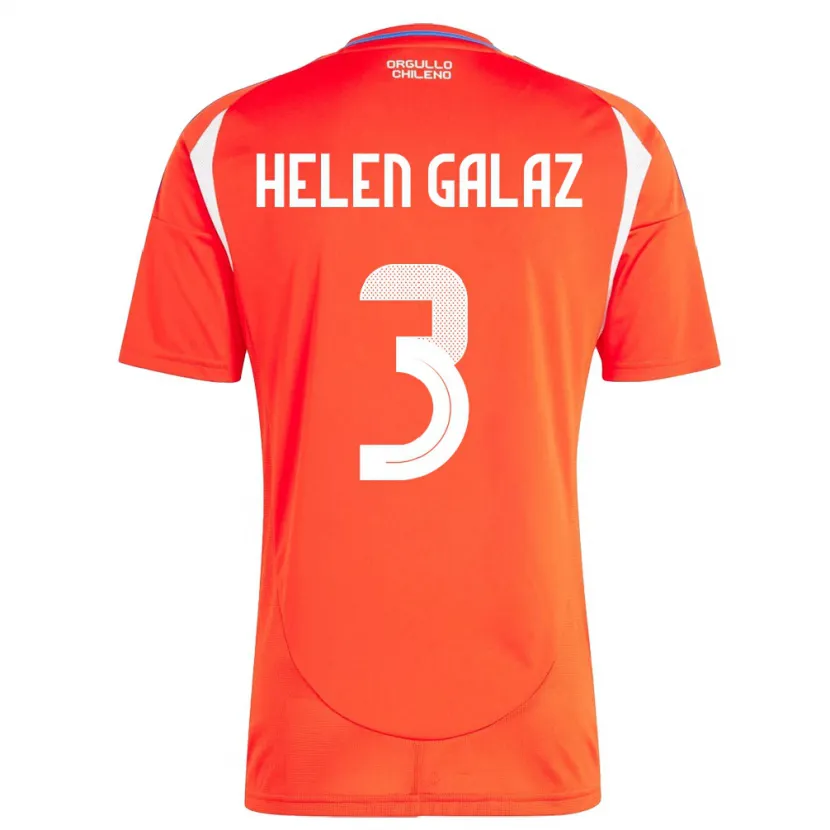Danxen Dzieci Chile Su Helen Galaz #3 Czerwony Domowa Koszulka 24-26 Koszulki Klubowe