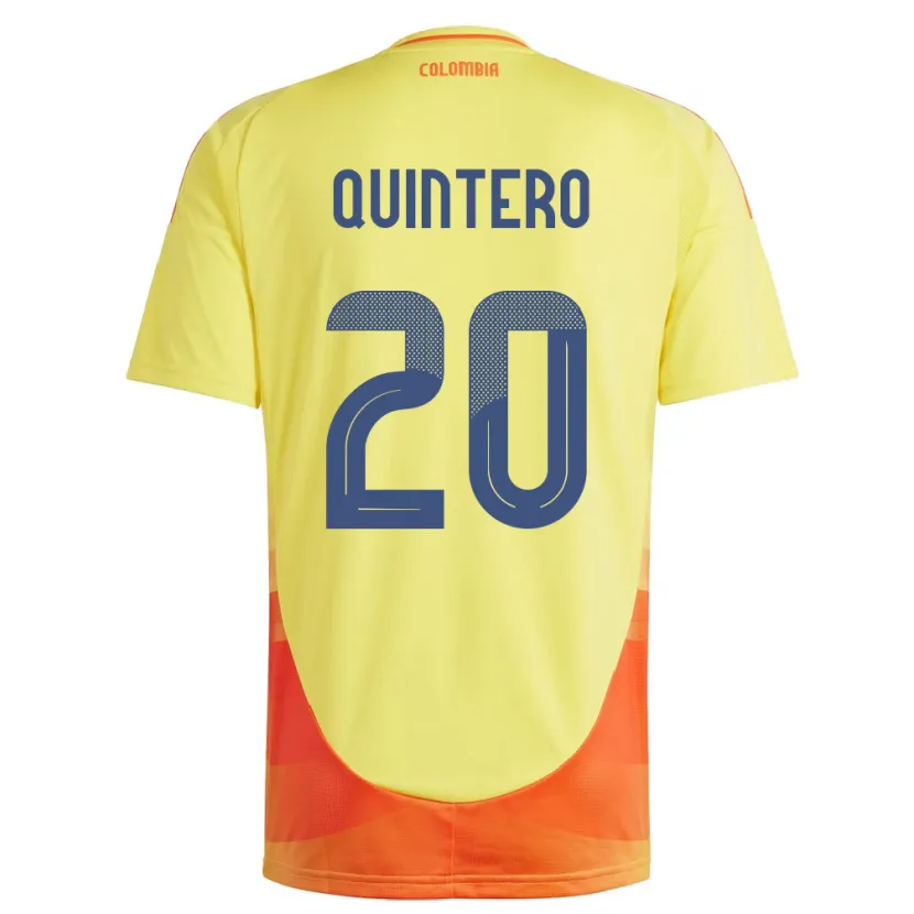 Danxen Dzieci Kolumbia Juan Fernando Quintero #20 Żółty Domowa Koszulka 24-26 Koszulki Klubowe