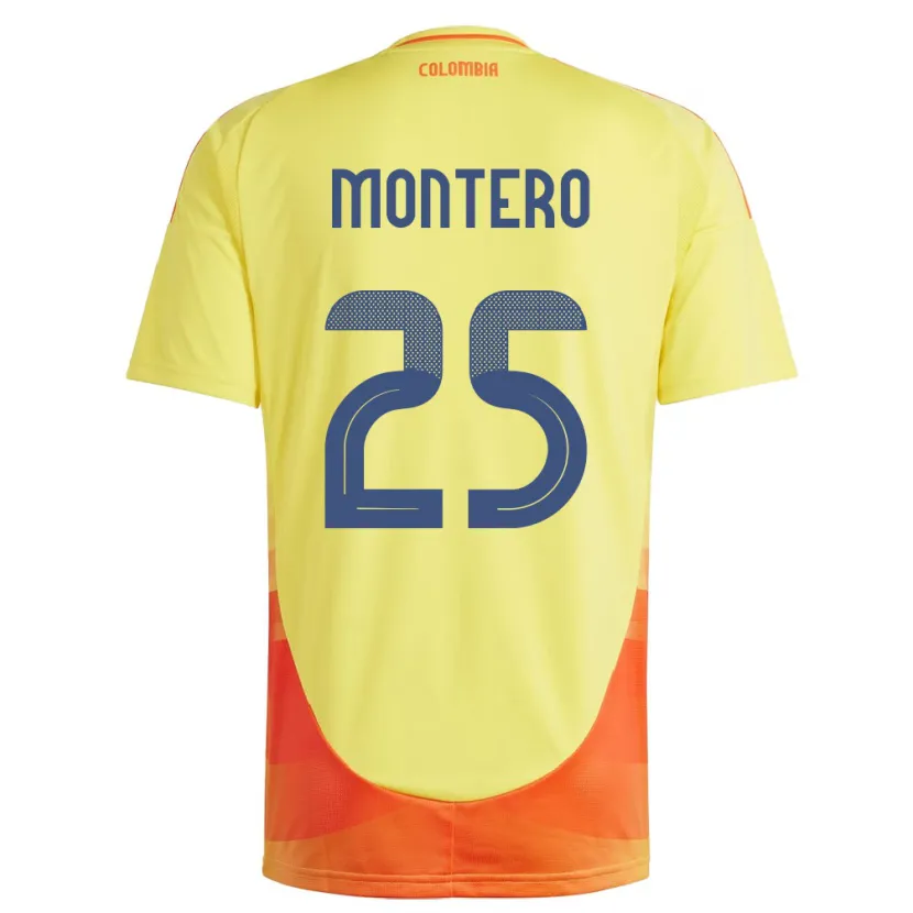 Danxen Dzieci Kolumbia Álvaro Montero #25 Żółty Domowa Koszulka 24-26 Koszulki Klubowe