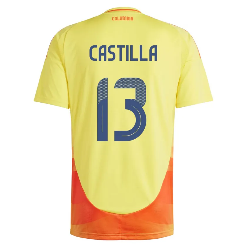 Danxen Dzieci Kolumbia Juan Castilla #13 Żółty Domowa Koszulka 24-26 Koszulki Klubowe
