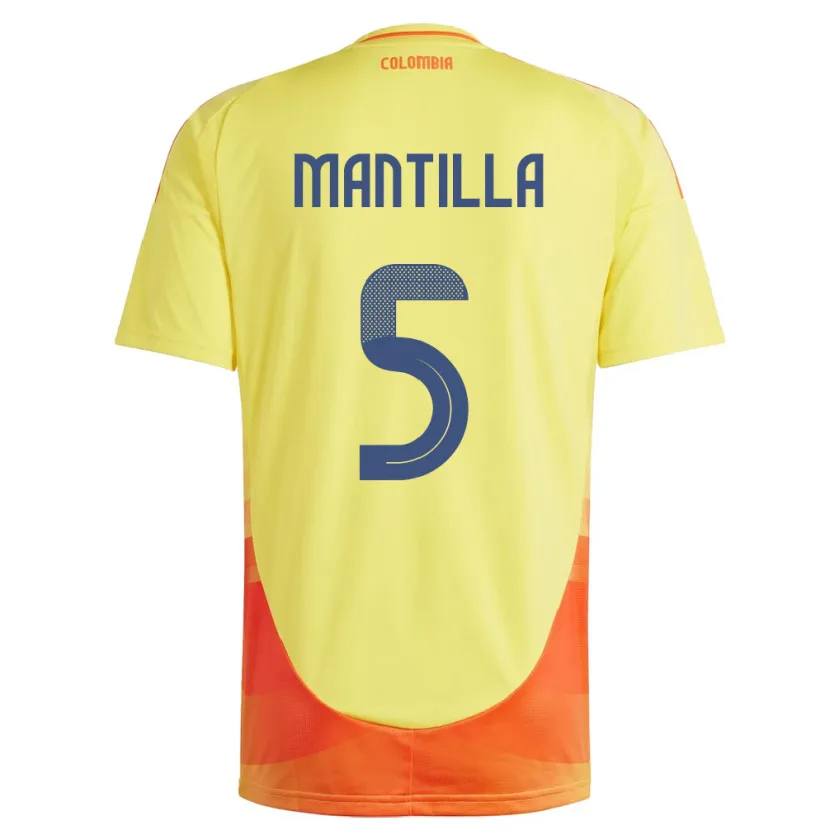 Danxen Dzieci Kolumbia Kevin Mantilla #5 Żółty Domowa Koszulka 24-26 Koszulki Klubowe