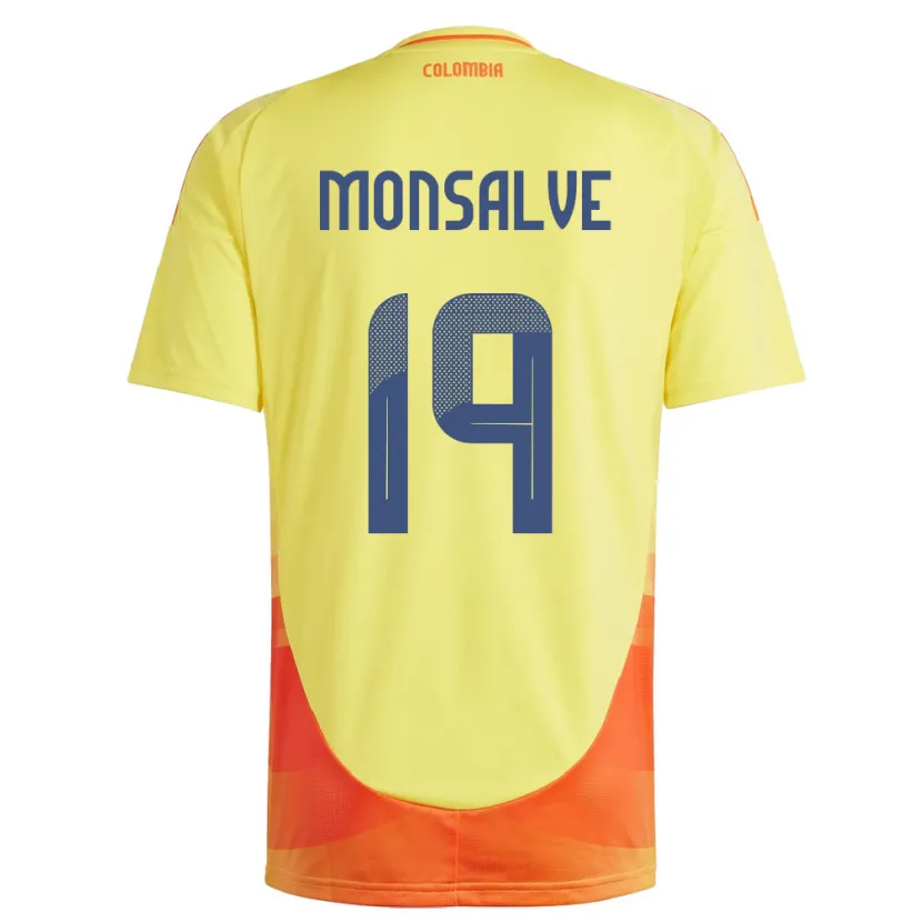 Danxen Dzieci Kolumbia Miguel Monsalve #19 Żółty Domowa Koszulka 24-26 Koszulki Klubowe