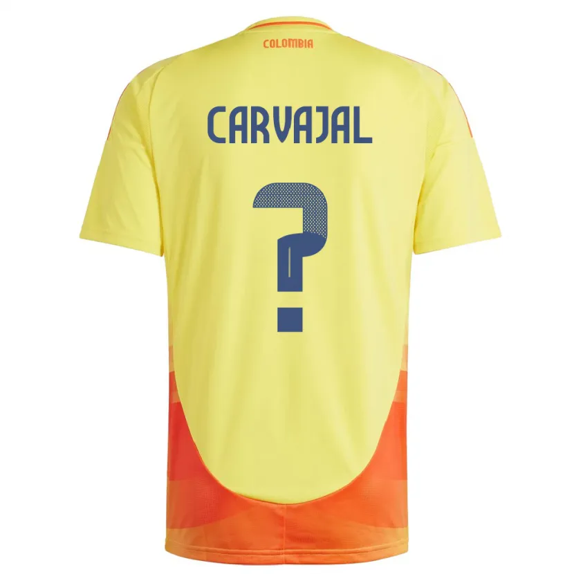 Danxen Dzieci Kolumbia Juan Carvajal #0 Żółty Domowa Koszulka 24-26 Koszulki Klubowe