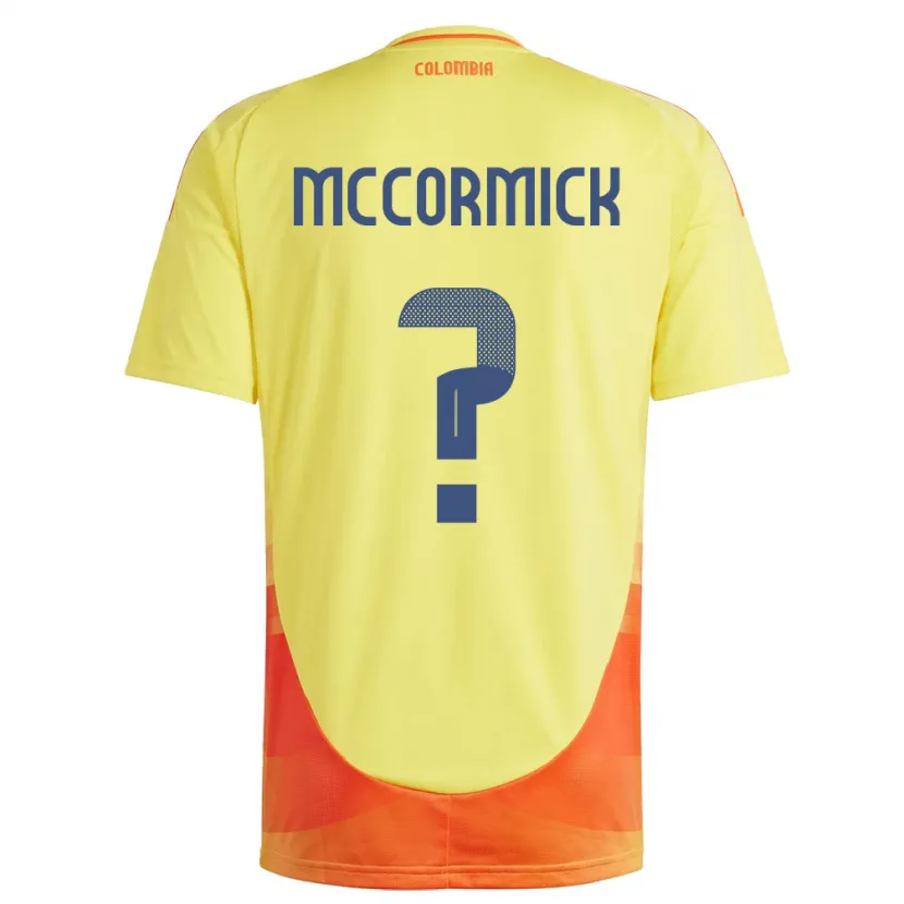 Danxen Dzieci Kolumbia Hollman Mccormick #0 Żółty Domowa Koszulka 24-26 Koszulki Klubowe