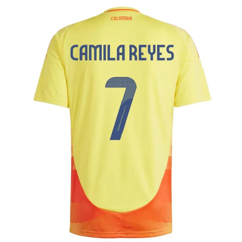 Danxen Dzieci Kolumbia María Camila Reyes #7 Żółty Domowa Koszulka 24-26 Koszulki Klubowe