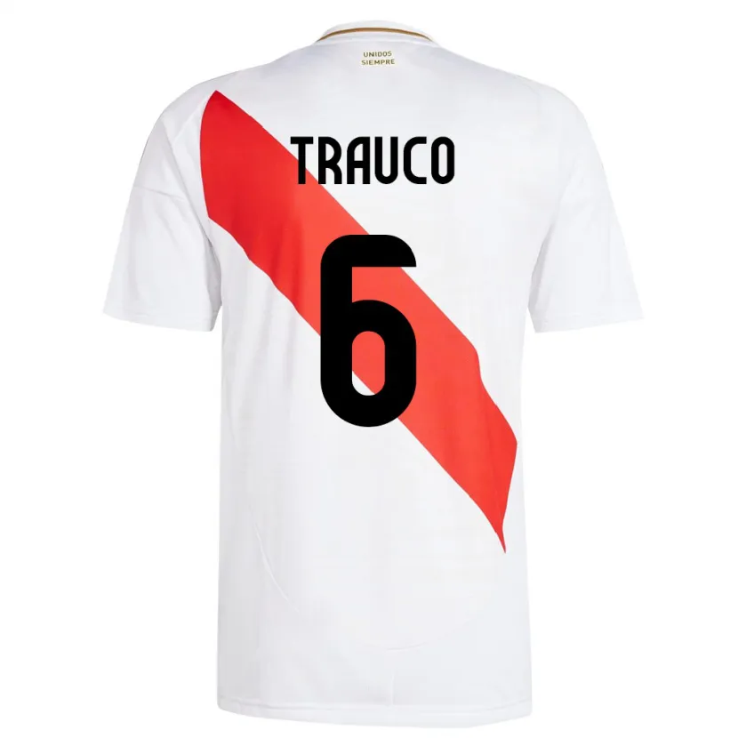 Danxen Dzieci Peru Miguel Trauco #6 Biały Domowa Koszulka 24-26 Koszulki Klubowe