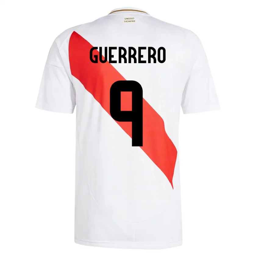 Danxen Dzieci Peru Paolo Guerrero #9 Biały Domowa Koszulka 24-26 Koszulki Klubowe