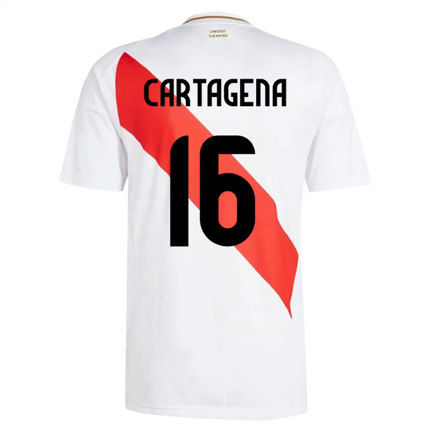 Danxen Dzieci Peru Wilder Cartagena #16 Biały Domowa Koszulka 24-26 Koszulki Klubowe