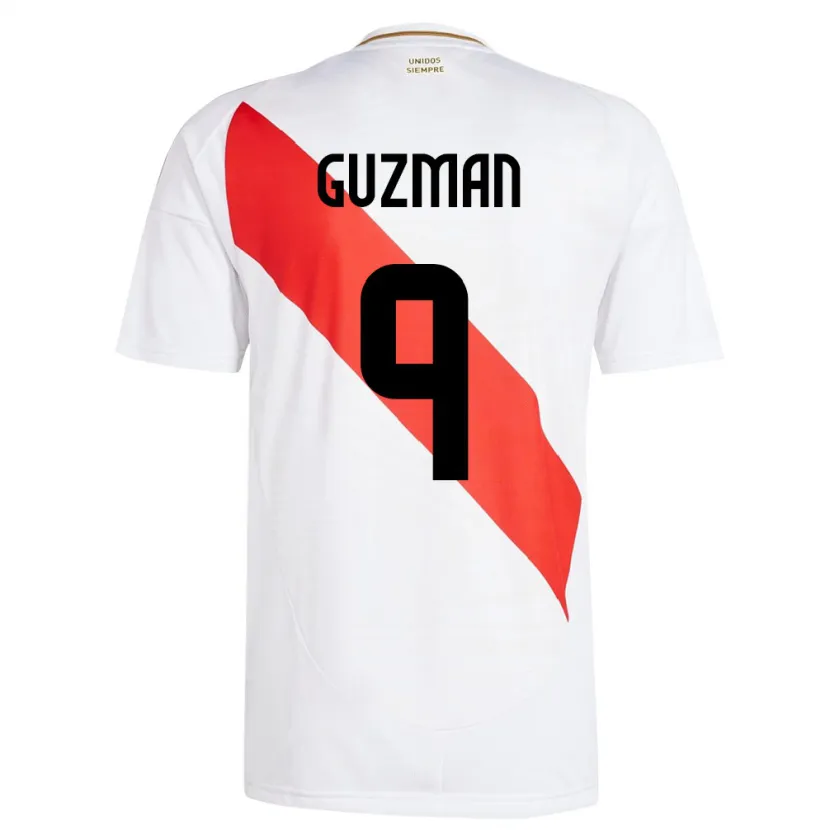 Danxen Dzieci Peru Víctor Guzmán #9 Biały Domowa Koszulka 24-26 Koszulki Klubowe