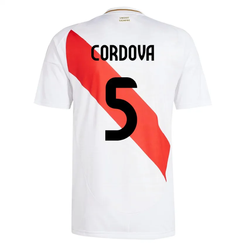 Danxen Dzieci Peru Bryan Córdova #5 Biały Domowa Koszulka 24-26 Koszulki Klubowe