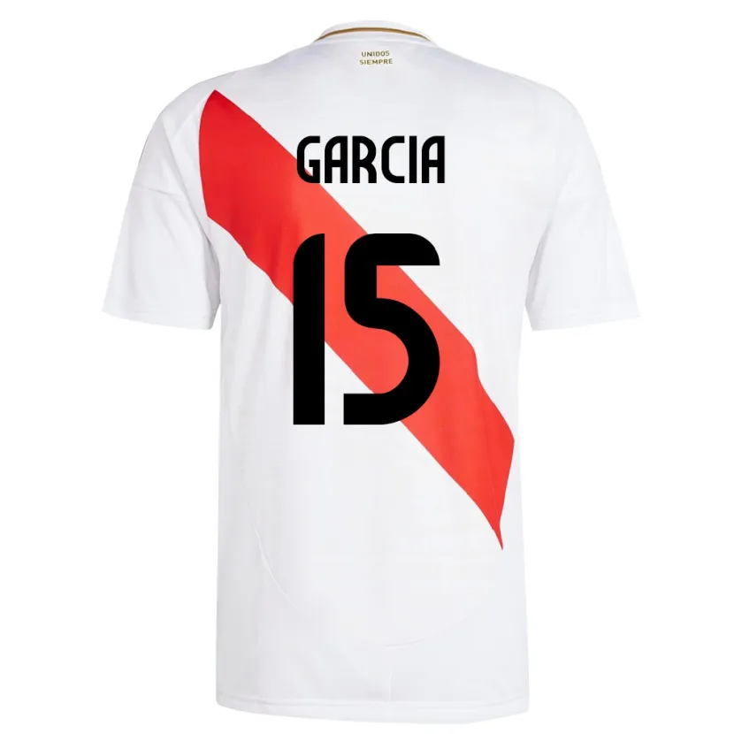 Danxen Dzieci Peru Jonathan García #15 Biały Domowa Koszulka 24-26 Koszulki Klubowe