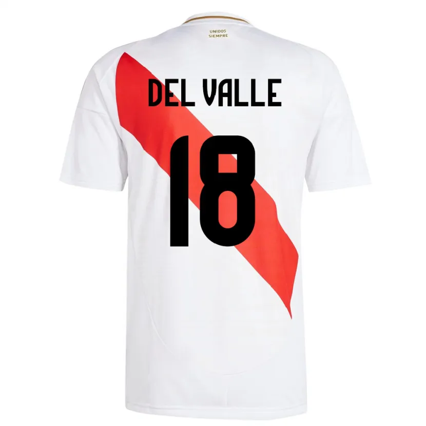 Danxen Dzieci Peru Yamir Del Valle #18 Biały Domowa Koszulka 24-26 Koszulki Klubowe