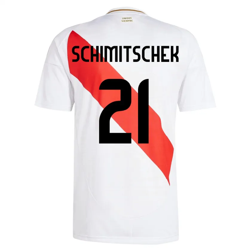 Danxen Dzieci Peru Ian Schimitschek #21 Biały Domowa Koszulka 24-26 Koszulki Klubowe