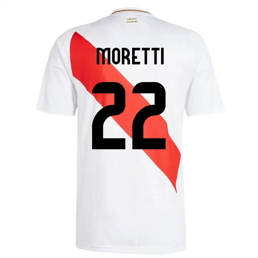 Danxen Dzieci Peru Jair Moretti #22 Biały Domowa Koszulka 24-26 Koszulki Klubowe