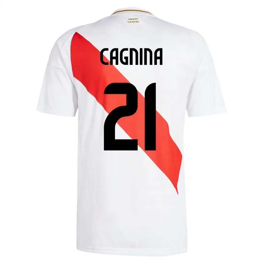 Danxen Dzieci Peru Grace Cagnina #21 Biały Domowa Koszulka 24-26 Koszulki Klubowe