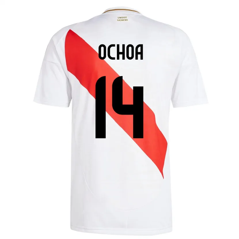 Danxen Dzieci Peru Victoria Ochoa #14 Biały Domowa Koszulka 24-26 Koszulki Klubowe