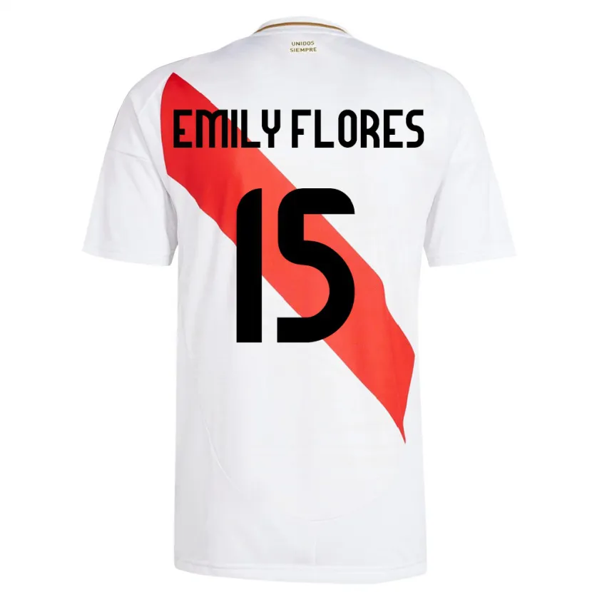 Danxen Dzieci Peru Emily Flores #15 Biały Domowa Koszulka 24-26 Koszulki Klubowe