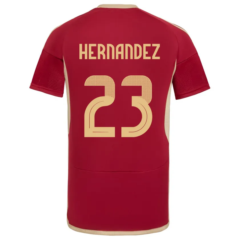Danxen Dzieci Wenezuela Luifer Hernández #23 Burgundia Domowa Koszulka 24-26 Koszulki Klubowe
