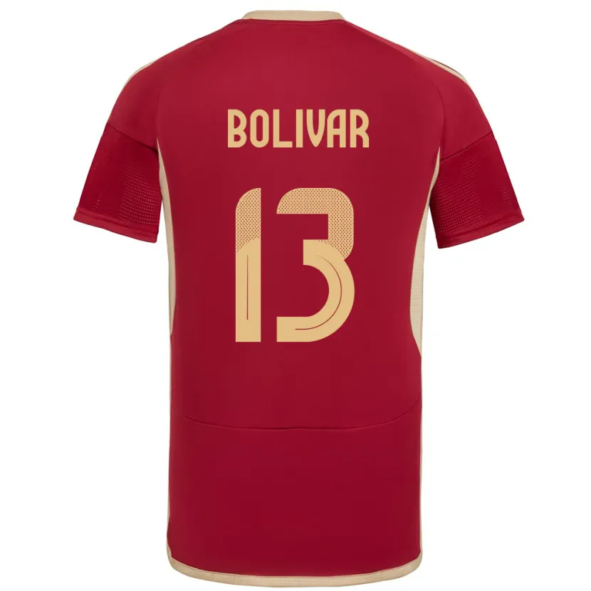 Danxen Dzieci Wenezuela Salvador Bolívar #13 Burgundia Domowa Koszulka 24-26 Koszulki Klubowe