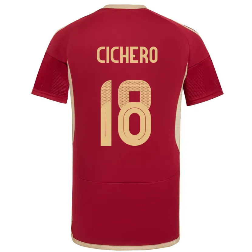 Danxen Dzieci Wenezuela Alejandro Cichero #18 Burgundia Domowa Koszulka 24-26 Koszulki Klubowe