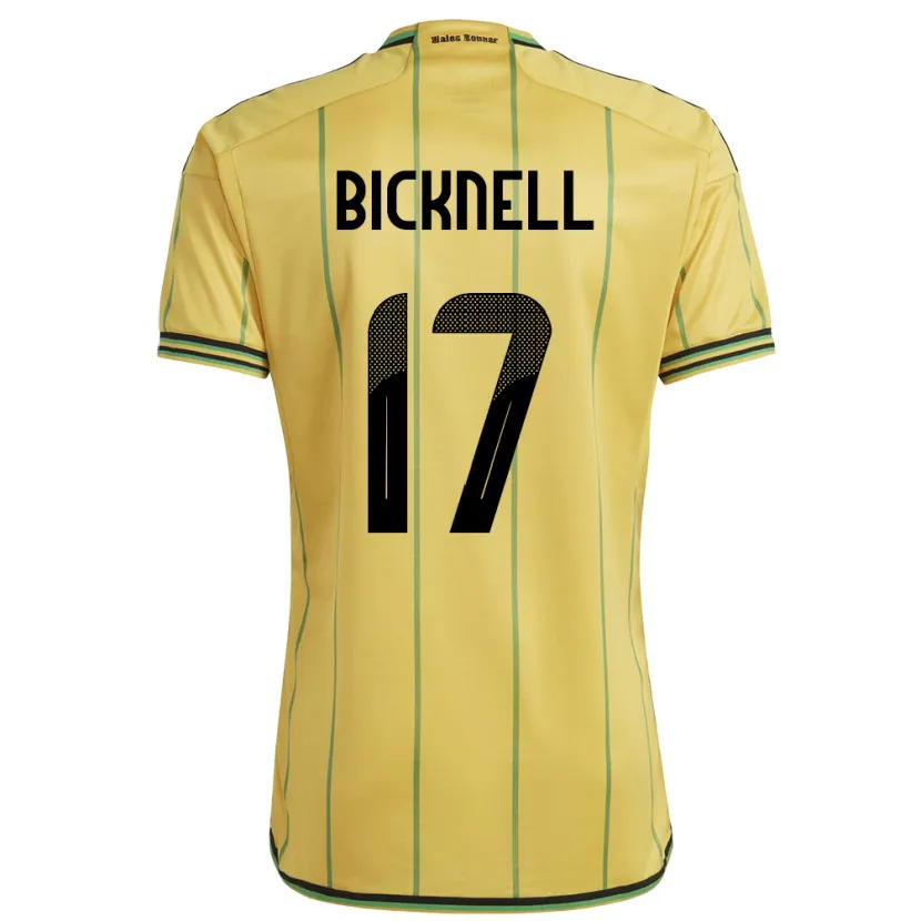 Danxen Dzieci Jamajka Alexander Bicknell #17 Żółty Domowa Koszulka 24-26 Koszulki Klubowe