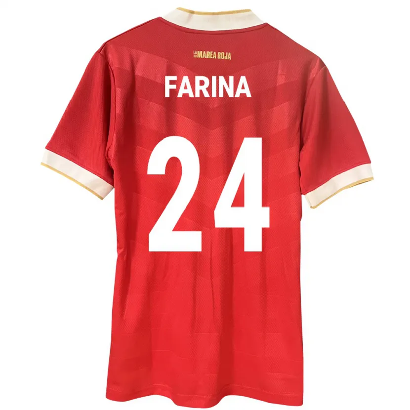Danxen Dzieci Panama Edgardo Fariña #24 Czerwony Domowa Koszulka 24-26 Koszulki Klubowe