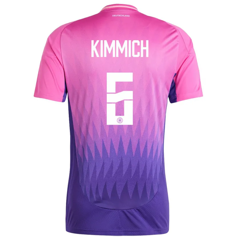 Danxen Dzieci Niemcy Joshua Kimmich #6 Różowy Fiolet Wyjazdowa Koszulka 24-26 Koszulki Klubowe