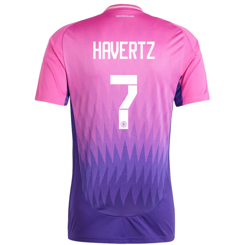 Danxen Dzieci Niemcy Kai Havertz #7 Różowy Fiolet Wyjazdowa Koszulka 24-26 Koszulki Klubowe