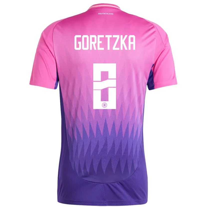 Danxen Dzieci Niemcy Leon Goretzka #8 Różowy Fiolet Wyjazdowa Koszulka 24-26 Koszulki Klubowe