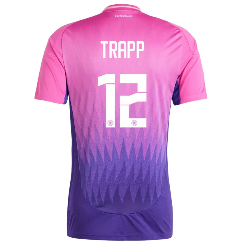 Danxen Dzieci Niemcy Kevin Trapp #12 Różowy Fiolet Wyjazdowa Koszulka 24-26 Koszulki Klubowe
