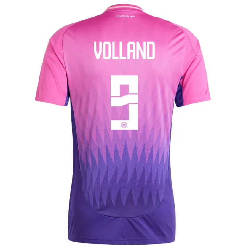 Danxen Dzieci Niemcy Kevin Volland #9 Różowy Fiolet Wyjazdowa Koszulka 24-26 Koszulki Klubowe
