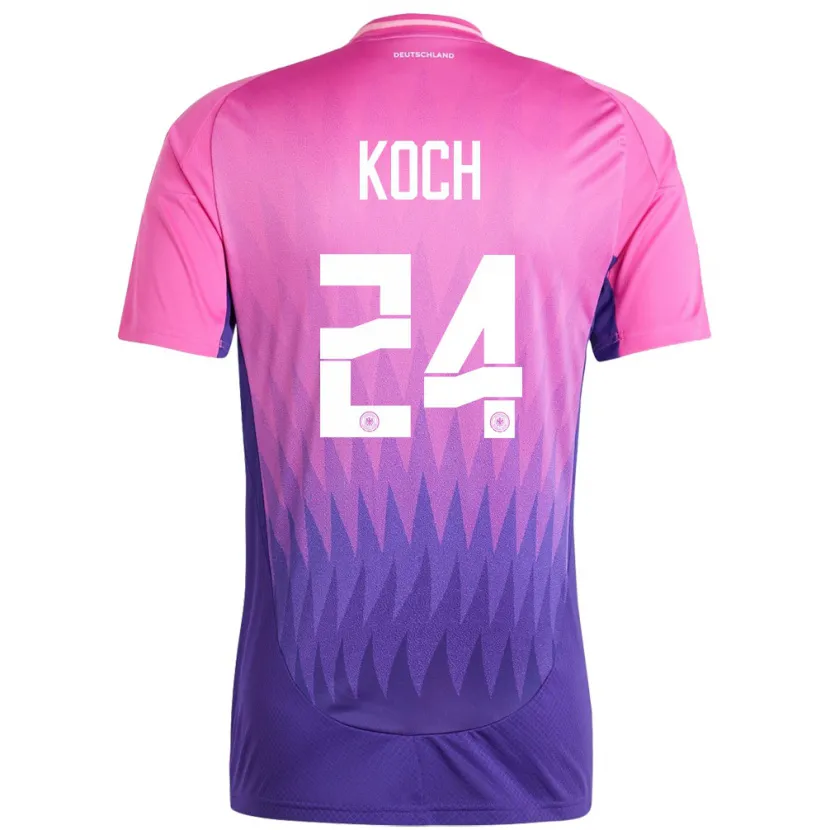 Danxen Dzieci Niemcy Robin Koch #24 Różowy Fiolet Wyjazdowa Koszulka 24-26 Koszulki Klubowe