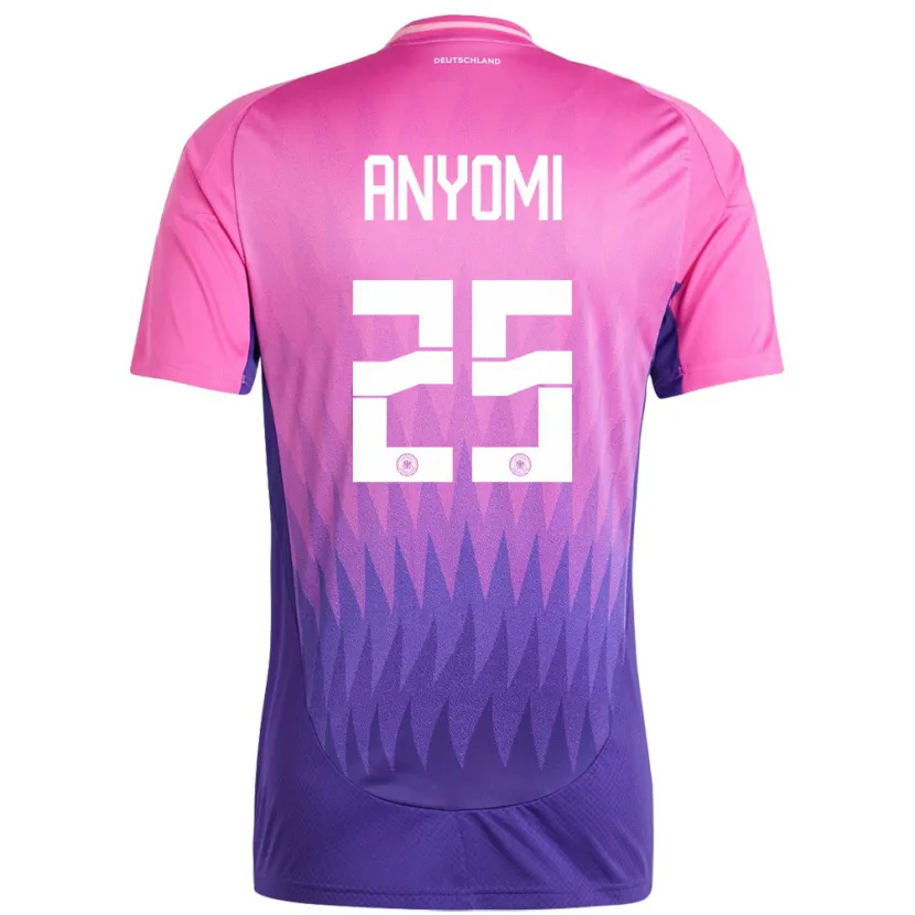 Danxen Dzieci Niemcy Nicole Anyomi #25 Różowy Fiolet Wyjazdowa Koszulka 24-26 Koszulki Klubowe