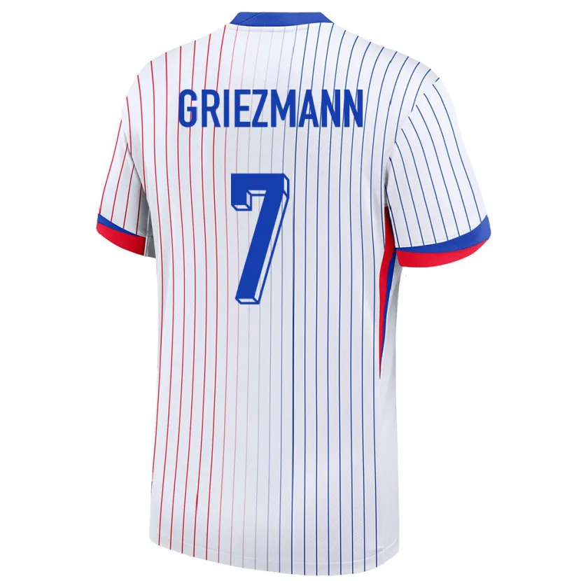 Danxen Dzieci Francja Antoine Griezmann #7 Biały Wyjazdowa Koszulka 24-26 Koszulki Klubowe