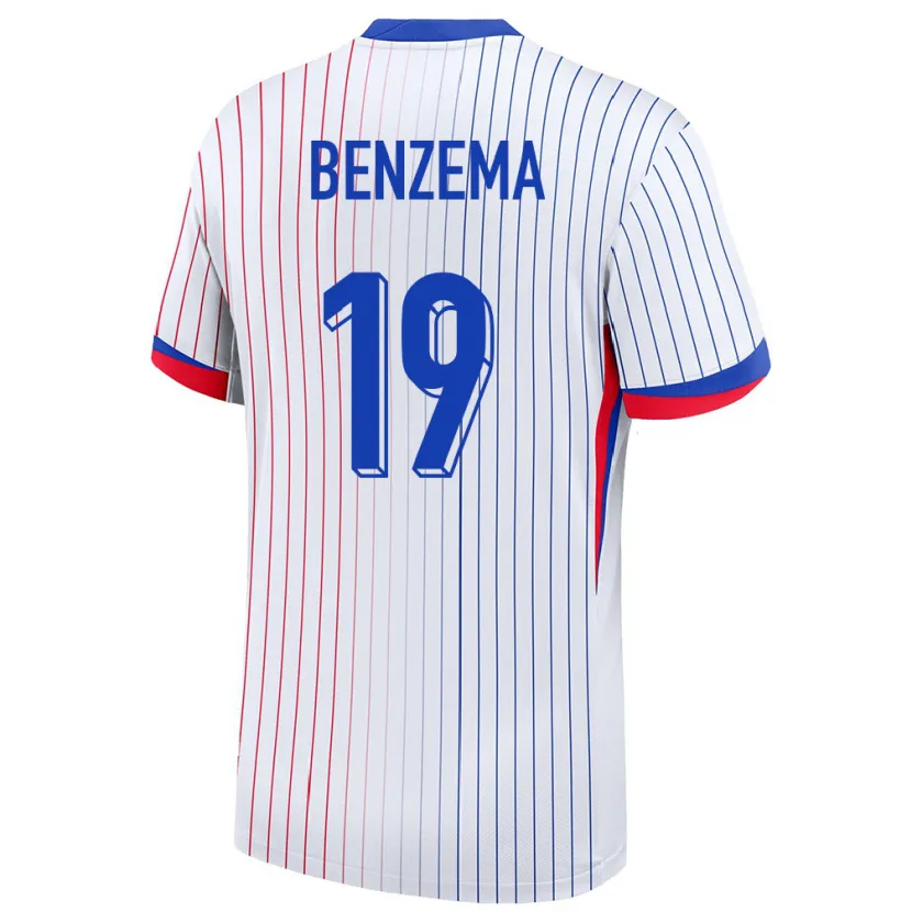 Danxen Dzieci Francja Karim Benzema #19 Biały Wyjazdowa Koszulka 24-26 Koszulki Klubowe