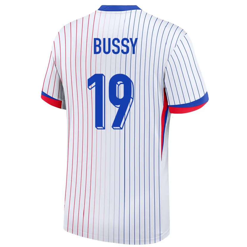 Danxen Dzieci Francja Kessya Bussy #19 Biały Wyjazdowa Koszulka 24-26 Koszulki Klubowe