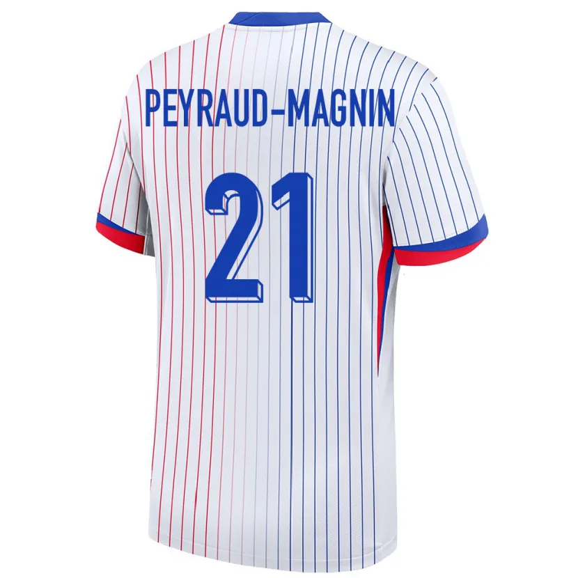 Danxen Dzieci Francja Pauline Peyraud Magnin #21 Biały Wyjazdowa Koszulka 24-26 Koszulki Klubowe