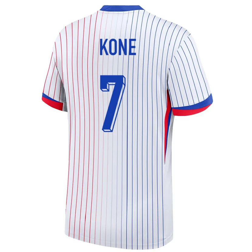 Danxen Dzieci Francja Kouadio Kone #7 Biały Wyjazdowa Koszulka 24-26 Koszulki Klubowe