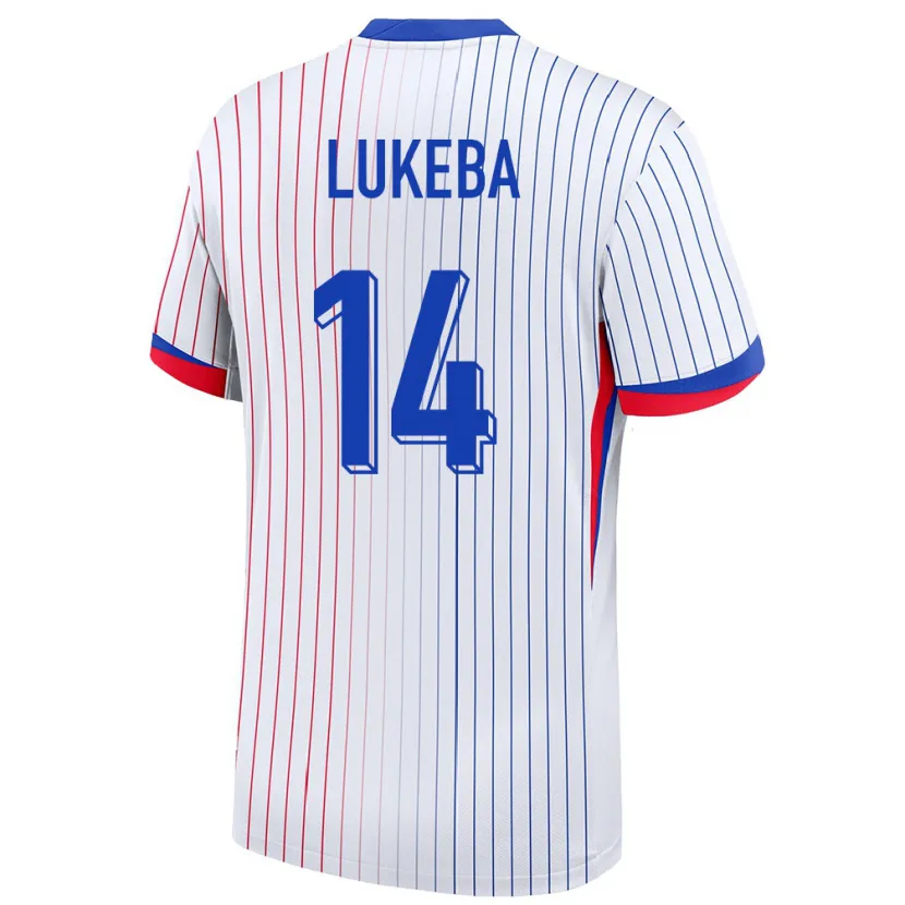 Danxen Dzieci Francja Castello Lukeba #14 Biały Wyjazdowa Koszulka 24-26 Koszulki Klubowe