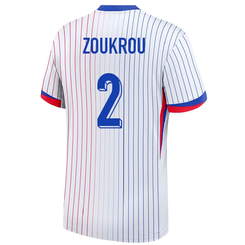 Danxen Dzieci Francja Tanguy Zoukrou #2 Biały Wyjazdowa Koszulka 24-26 Koszulki Klubowe