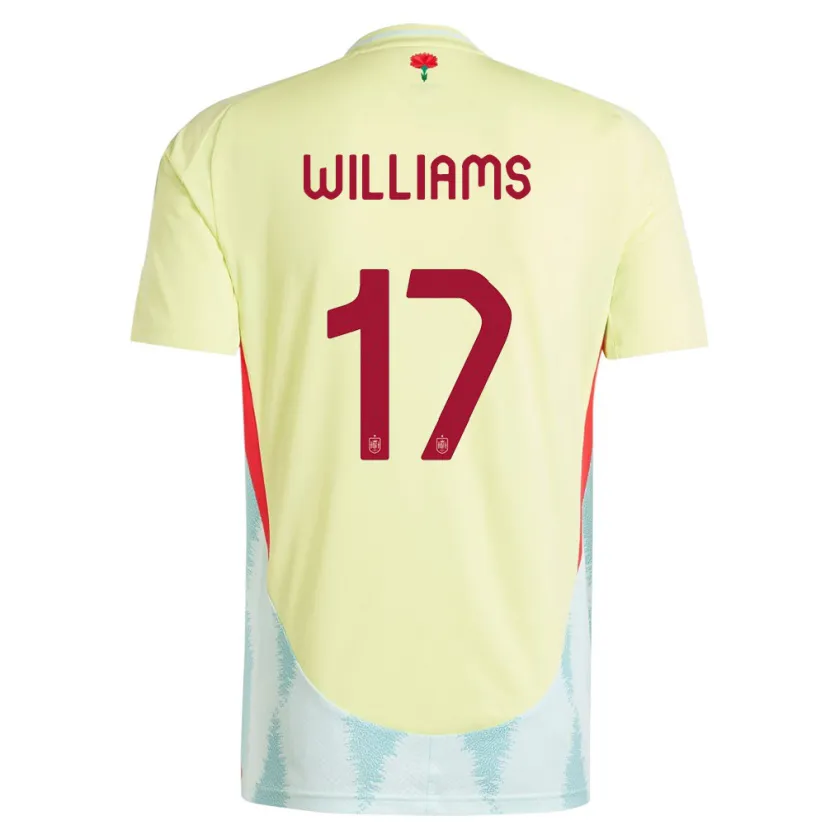 Danxen Dzieci Hiszpania Nico Williams #17 Żółty Wyjazdowa Koszulka 24-26 Koszulki Klubowe