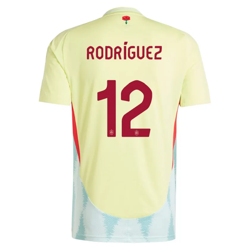 Danxen Dzieci Hiszpania Lucia Rodriguez #12 Żółty Wyjazdowa Koszulka 24-26 Koszulki Klubowe